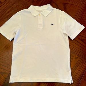 Vineyard Vines Boys White Heritage Pique Polo Shirt